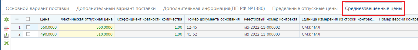 Рисунок 26. Расчет цен без учета оптовых надбавок