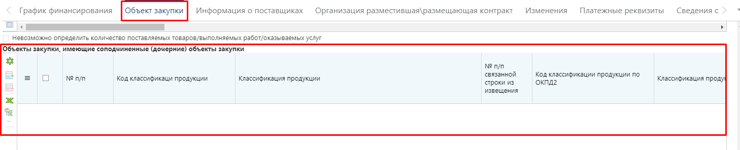 Рисунок 18. Объект закупки